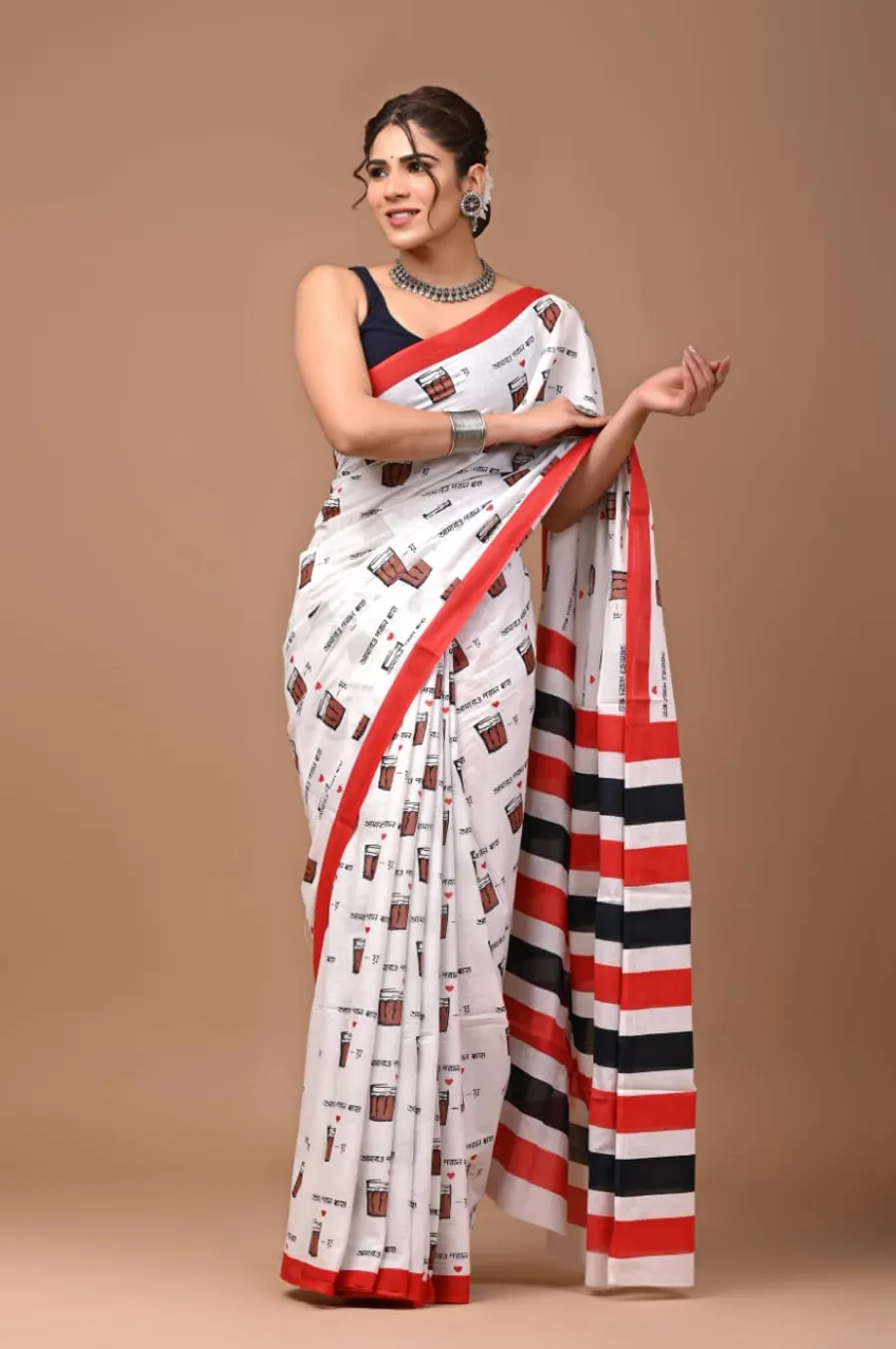 Beautiful Hand Block Printed Pure Cotton Mulmul Sarees